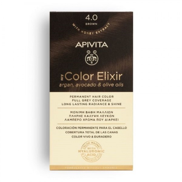 Apivita My Color Elixir Kit Βαφή Μαλλιών No 4.0  Καστανό
